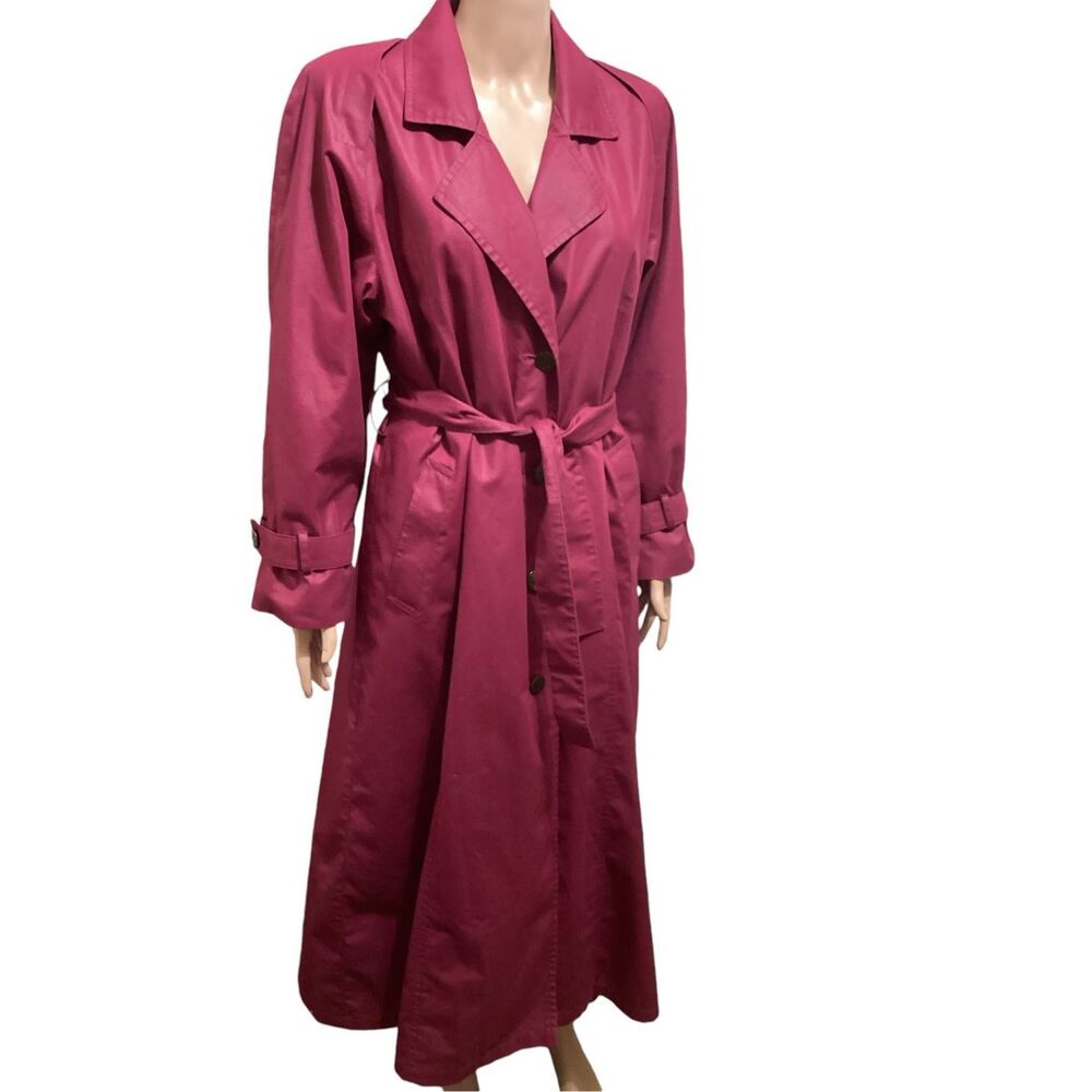 London Fog Magenta Trench Coat